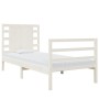 Massives Bettgestell aus weißem Kiefernholz, 75 x 190 cm von , Betten und Lattenroste - Ref: Foro24-3104244, Preis: 117,25 €,...