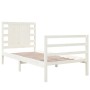 Massives Bettgestell aus weißem Kiefernholz, 75 x 190 cm von , Betten und Lattenroste - Ref: Foro24-3104244, Preis: 117,25 €,...
