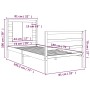 Massives Bettgestell aus weißem Kiefernholz, 75 x 190 cm von , Betten und Lattenroste - Ref: Foro24-3104244, Preis: 117,25 €,...