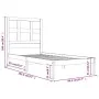 Solid white pine wood bed frame 75x190 cm by , Beds and slatted bases - Ref: Foro24-3104439, Price: 92,84 €, Discount: %