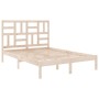 Solid wood double bed frame 135x190 cm by , Beds and slatted bases - Ref: Foro24-3105925, Price: 133,71 €, Discount: %