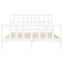 Doppelbettgestell mit weißem Massivholz-Kopfteil von , Betten und Lattenroste - Ref: Foro24-3192497, Preis: 160,72 €, Rabatt: %