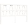 Double bed frame with white solid wood headboard by , Beds and slatted bases - Ref: Foro24-3192497, Price: 160,72 €, Discount: %