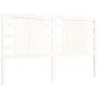 Estructura de cama matrimonio con cabecero madera maciza blanco de , Camas y somieres - Ref: Foro24-3192822, Precio: 156,74 €...