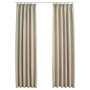 Cortinas opacas con ganchos 2 unidades beige 140x245 cm