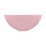 Lavabo de lujo redondo cerámica rosa mate 32,5x14 cm