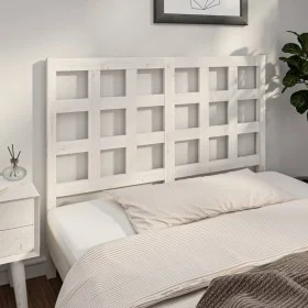 Bettkopfteil aus massivem weißem Kiefernholz, 140,5 x 4 x 100 cm von , Kopf- und Fußteile - Ref: Foro24-817886, Preis: 53,95 ...