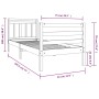 Small solid wood single bed frame 75x190 cm by , Beds and slatted bases - Ref: Foro24-3100614, Price: 89,15 €, Discount: %