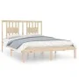 Estructura de cama de matrimonio madera maciza 135x190 cm de , Camas y somieres - Ref: Foro24-3104038, Precio: 129,81 €, Desc...