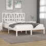 Massives Bettgestell aus weißem Kiefernholz, 150 x 200 cm von , Betten und Lattenroste - Ref: Foro24-3104004, Preis: 150,15 €...