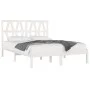 Estructura de cama madera maciza de pino blanca 150x200 cm de , Camas y somieres - Ref: Foro24-3104004, Precio: 150,15 €, Des...