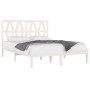 Massives Bettgestell aus weißem Kiefernholz, 150 x 200 cm von , Betten und Lattenroste - Ref: Foro24-3104004, Preis: 150,15 €...