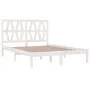 Estructura de cama madera maciza de pino blanca 150x200 cm de , Camas y somieres - Ref: Foro24-3104004, Precio: 150,15 €, Des...