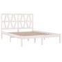 Massives Bettgestell aus weißem Kiefernholz, 150 x 200 cm von , Betten und Lattenroste - Ref: Foro24-3104004, Preis: 150,15 €...