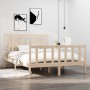 Estructura de cama de matrimonio madera maciza 135x190 cm de , Camas y somieres - Ref: Foro24-3104103, Precio: 138,76 €, Desc...