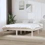 Weißes Massivholzbettgestell King Size 150x200 cm von , Betten und Lattenroste - Ref: Foro24-3104224, Preis: 146,42 €, Rabatt: %