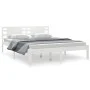 White solid wood bed frame King Size 150x200 cm by , Beds and slatted bases - Ref: Foro24-3104224, Price: 146,42 €, Discount: %