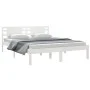 Weißes Massivholzbettgestell King Size 150x200 cm von , Betten und Lattenroste - Ref: Foro24-3104224, Preis: 146,42 €, Rabatt: %