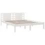 Weißes Massivholzbettgestell King Size 150x200 cm von , Betten und Lattenroste - Ref: Foro24-3104224, Preis: 146,42 €, Rabatt: %