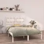 Weißer Massivholzbettrahmen 135x190 cm von , Betten und Lattenroste - Ref: Foro24-3105641, Preis: 150,60 €, Rabatt: %