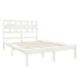 Weißer Massivholzbettrahmen 135x190 cm von , Betten und Lattenroste - Ref: Foro24-3105641, Preis: 150,60 €, Rabatt: %