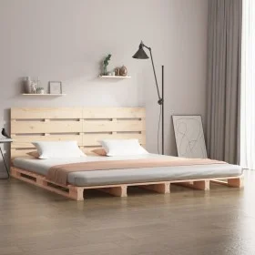 Solid pine wood bed frame 120x200 cm by , Beds and slatted bases - Ref: Foro24-3120127, Price: 161,68 €, Discount: %