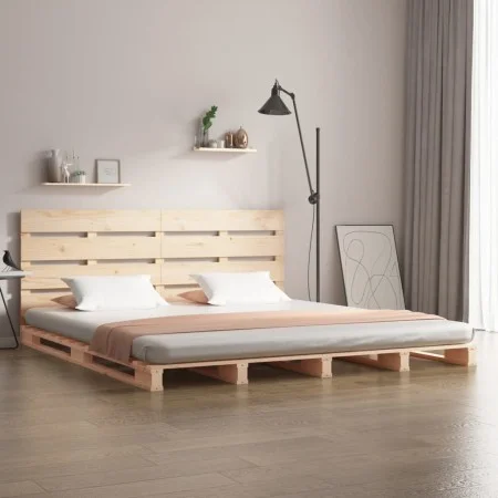 Solid pine wood bed frame 120x200 cm by , Beds and slatted bases - Ref: Foro24-3120127, Price: 161,68 €, Discount: %