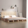 Solid pine wood bed frame 120x200 cm by , Beds and slatted bases - Ref: Foro24-3120127, Price: 163,66 €, Discount: %