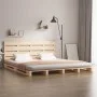 Solid pine wood bed frame 120x200 cm by , Beds and slatted bases - Ref: Foro24-3120127, Price: 161,68 €, Discount: %