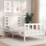 Single bed frame with white solid wood headboard by , Beds and slatted bases - Ref: Foro24-3192777, Price: 113,56 €, Discount: %
