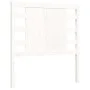 Single bed frame with white solid wood headboard by , Beds and slatted bases - Ref: Foro24-3192777, Price: 113,56 €, Discount: %