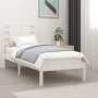 White single solid wood bed frame 75x190 cm by , Beds and slatted bases - Ref: Foro24-3104179, Price: 98,26 €, Discount: %