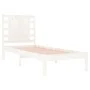 White single solid wood bed frame 75x190 cm by , Beds and slatted bases - Ref: Foro24-3104179, Price: 98,26 €, Discount: %