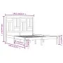 Solid wood double bed frame 135x190 cm by , Beds and slatted bases - Ref: Foro24-3104518, Price: 136,96 €, Discount: %
