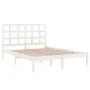 Estructura de cama de madera maciza blanca 135x190 cm de , Camas y somieres - Ref: Foro24-3105446, Precio: 137,37 €, Descuent...