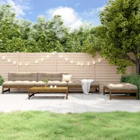 Juego de sofás de jardín 5 pzas madera maciza pino marrón miel by , Garden sets - Ref: Foro24-3186602, Price: 480,66 €, Disco...
