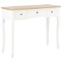 Konsolentisch Schminktisch mit 3 weißen Schubladen von vidaXL, Seitentische - Ref: Foro24-280044, Preis: 166,58 €, Rabatt: %