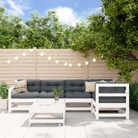 Juego de muebles de jardín 6 piezas madera maciza pino blanco by , Garden sets - Ref: Foro24-3186460, Price: 364,96 €, Discou...
