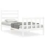 Estructura de cama con cabecero madera maciza blanco 100x200 cm de , Camas y somieres - Ref: Foro24-3192027, Precio: 128,39 €...
