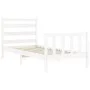 Estructura de cama con cabecero madera maciza blanco 100x200 cm de , Camas y somieres - Ref: Foro24-3192027, Precio: 128,39 €...