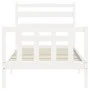Estructura de cama con cabecero madera maciza blanco 100x200 cm de , Camas y somieres - Ref: Foro24-3192027, Precio: 128,39 €...
