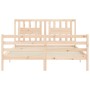 Bed frame with solid wood headboard 160x200 cm by , Beds and slatted bases - Ref: Foro24-3194581, Price: 150,09 €, Discount: %