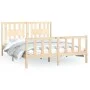 Bed frame with solid pine wood headboard 160x200 cm by , Beds and slatted bases - Ref: Foro24-3188176, Price: 142,70 €, Disco...
