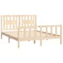 Bed frame with solid pine wood headboard 160x200 cm by , Beds and slatted bases - Ref: Foro24-3188176, Price: 142,70 €, Disco...