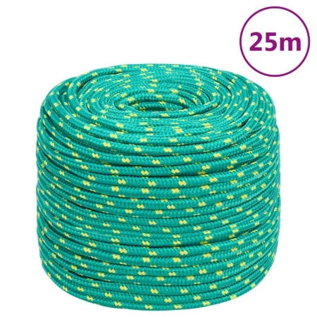 Green polypropylene boat rope 10 mm 25 m by , Ropes and metal cords - Ref: Foro24-152718, Price: 16,13 €, Discount: %