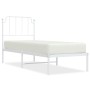 Bettgestell aus Metall mit weißem Kopfteil 75x190 cm von , Betten und Lattenroste - Ref: Foro24-373926, Preis: 63,11 €, Rabat...