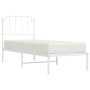 Bettgestell aus Metall mit weißem Kopfteil 75x190 cm von , Betten und Lattenroste - Ref: Foro24-373926, Preis: 63,11 €, Rabat...