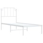 Bettgestell aus Metall mit weißem Kopfteil 75x190 cm von , Betten und Lattenroste - Ref: Foro24-373926, Preis: 63,11 €, Rabat...