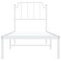 Bettgestell aus Metall mit weißem Kopfteil 75x190 cm von , Betten und Lattenroste - Ref: Foro24-373926, Preis: 63,11 €, Rabat...