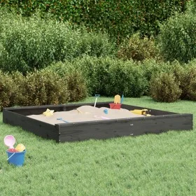 Sandbox with square seats in solid gray pine wood by , sandboxes - Ref: Foro24-825039, Price: 97,78 €, Discount: %